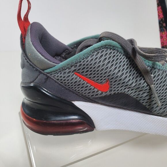 Nike Air Max 270 Sneakers Youth Size 3Y Gray Black White Red Unisex Running Shoe - Picture 15 of 15